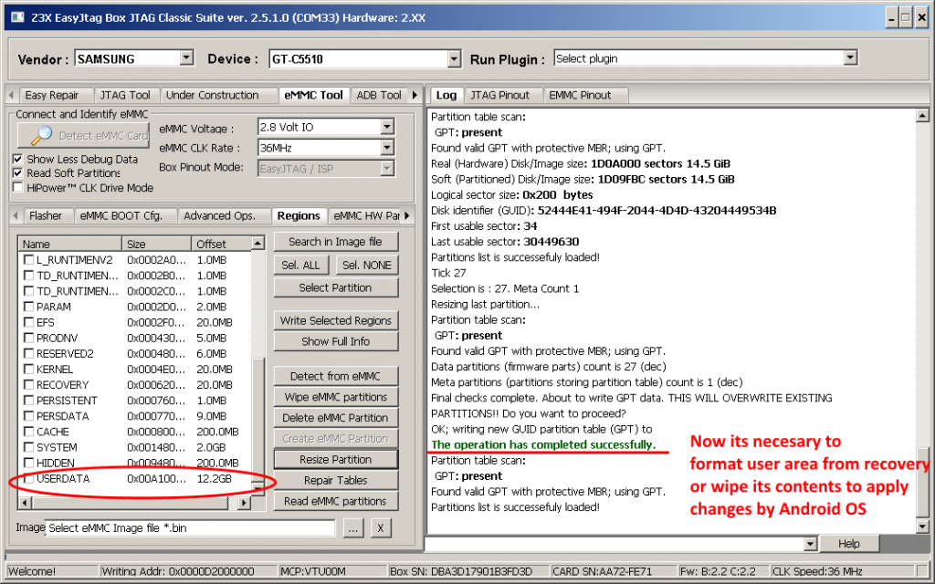 Guide for resizing GPT partitions EasyJtag Fastest Memory